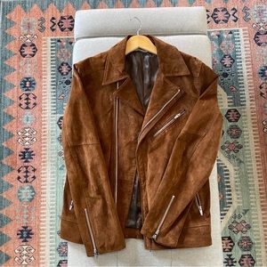 Zara Man Brown Biker Jacket, Size: Medium